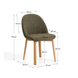 Stuhl Meila mit grüner Chenille und Beinen aus massivem Eschenholz mit naturfarbenem Finish  von Kave Home – Bild 2