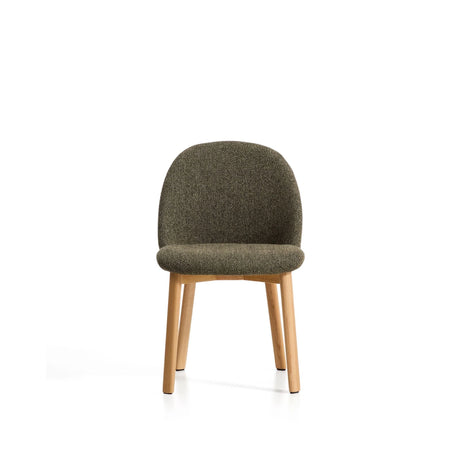 Stuhl Meila mit grüner Chenille und Beinen aus massivem Eschenholz mit naturfarbenem Finish  von Kave Home – Bild 5