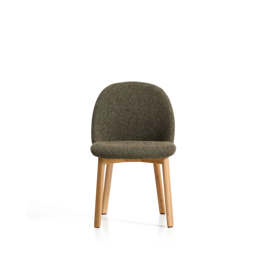 Stuhl Meila mit grüner Chenille und Beinen aus massivem Eschenholz mit naturfarbenem Finish  von Kave Home – Bild 5
