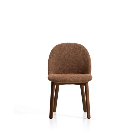 Stuhl Meila mit terrakottafarbener Chenille und Beinen aus massivem Eschenholz mit Nussbaumfinish von Kave Home – Bild 5