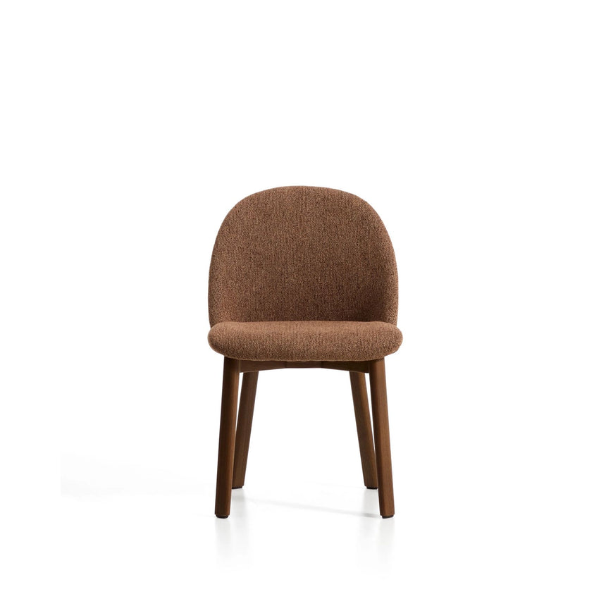 Stuhl Meila mit terrakottafarbener Chenille und Beinen aus massivem Eschenholz mit Nussbaumfinish von Kave Home – Bild 5