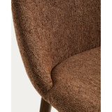 Stuhl Meila mit terrakottafarbener Chenille und Beinen aus massivem Eschenholz mit Nussbaumfinish von Kave Home – Bild 8