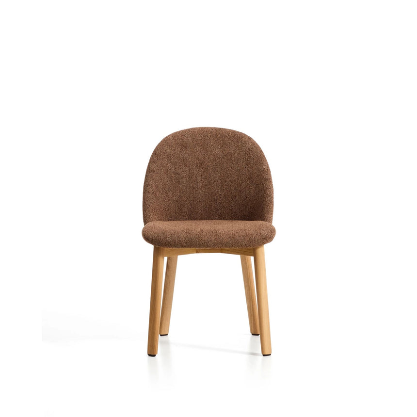 Stuhl Meila mit terrakottafarbener Chenille und Beinen aus massivem Eschenholz mit naturfarbenem Finish  von Kave Home – Bild 5