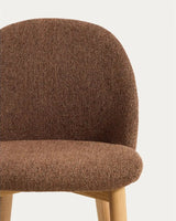 Stuhl Meila mit terrakottafarbener Chenille und Beinen aus massivem Eschenholz mit naturfarbenem Finish  von Kave Home – Bild 7