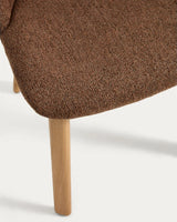 Stuhl Meila mit terrakottafarbener Chenille und Beinen aus massivem Eschenholz mit naturfarbenem Finish  von Kave Home – Bild 9