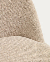 Stuhl Meila ohne Armlehne mit Chenille und Beinen aus massivem Eschenholz in verschiedenen Finishes von Kave Home – Bild 8
