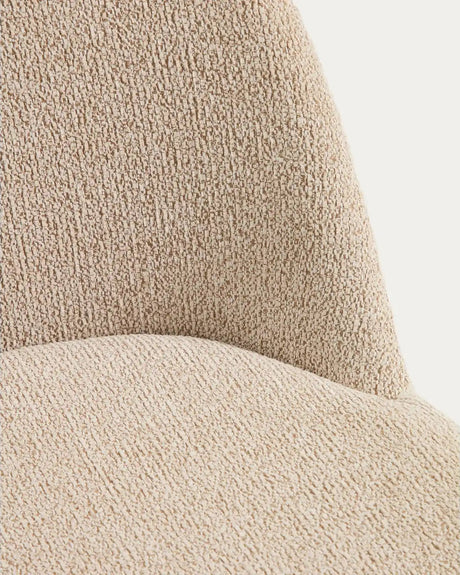 Stuhl Meila ohne Armlehne mit Chenille und Beinen aus massivem Eschenholz in verschiedenen Finishes von Kave Home – Bild 8