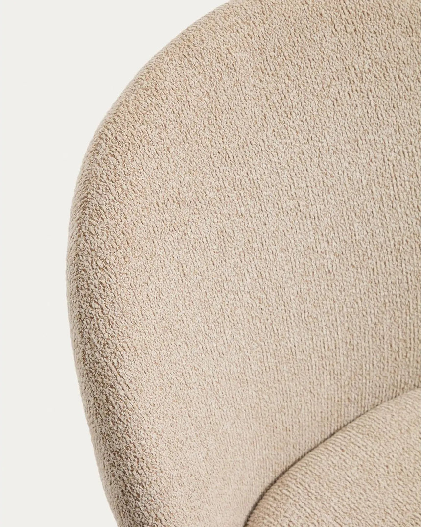 Stuhl Meila ohne Armlehne mit Chenille und Beinen aus massivem Eschenholz in verschiedenen Finishes von Kave Home – Bild 9
