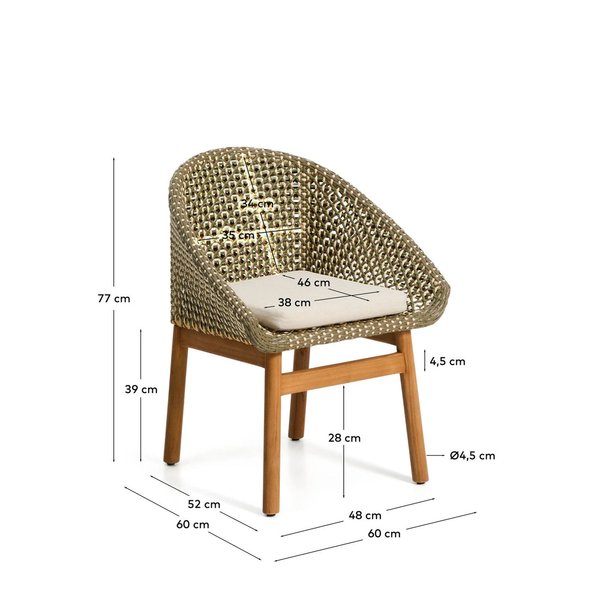 Stuhl Olbia aus synthetischem Rattan und massivem Teakholz FSC 100 % von Kave Home – Bild 5