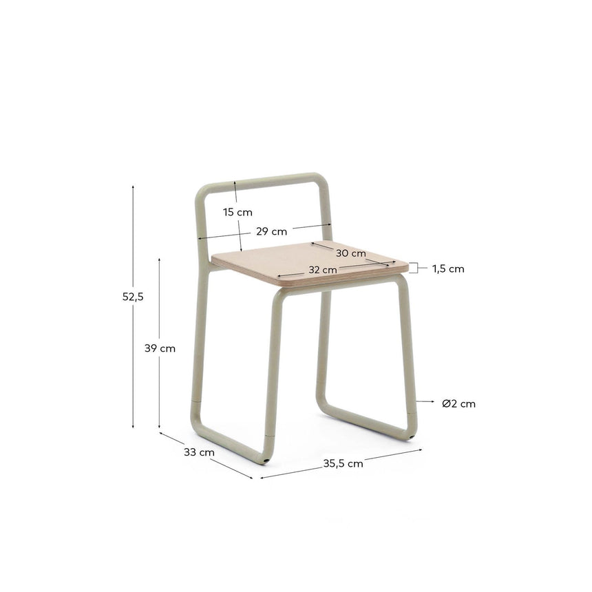 Stuhl Tinn aus Eschenfurnier und Metallgestell von Kave Home – Bild 3