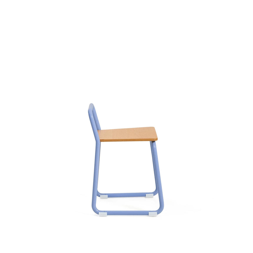Stuhl Tinn aus Eschenfurnier und blauem Metallgestell. von Kave Home – Bild 5