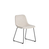 Stuhl Zahara mit beiger Chenille und Stahlbeinen mit schwarzem Finish, FSC 100 % von Kave Home – Bild 1