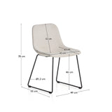 Stuhl Zahara mit beiger Chenille und Stahlbeinen mit schwarzem Finish, FSC 100 % von Kave Home – Bild 2
