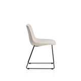 Stuhl Zahara mit beiger Chenille und Stahlbeinen mit schwarzem Finish, FSC 100 % von Kave Home – Bild 3