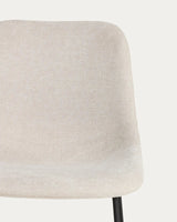Stuhl Zahara mit beiger Chenille und Stahlbeinen mit schwarzem Finish, FSC 100 % von Kave Home – Bild 7