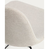 Stuhl Zahara mit beiger Chenille und Stahlbeinen mit schwarzem Finish, FSC 100 % von Kave Home – Bild 9