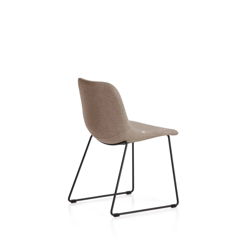 Stuhl Zahara mit brauner Chenille und Stahlbeinen mit schwarzem Finish, FSC 100 % von Kave Home – Bild 4