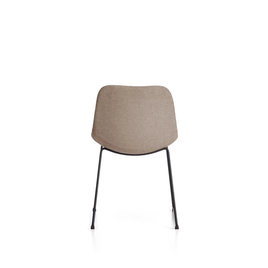 Stuhl Zahara mit brauner Chenille und Stahlbeinen mit schwarzem Finish, FSC 100 % von Kave Home – Bild 6