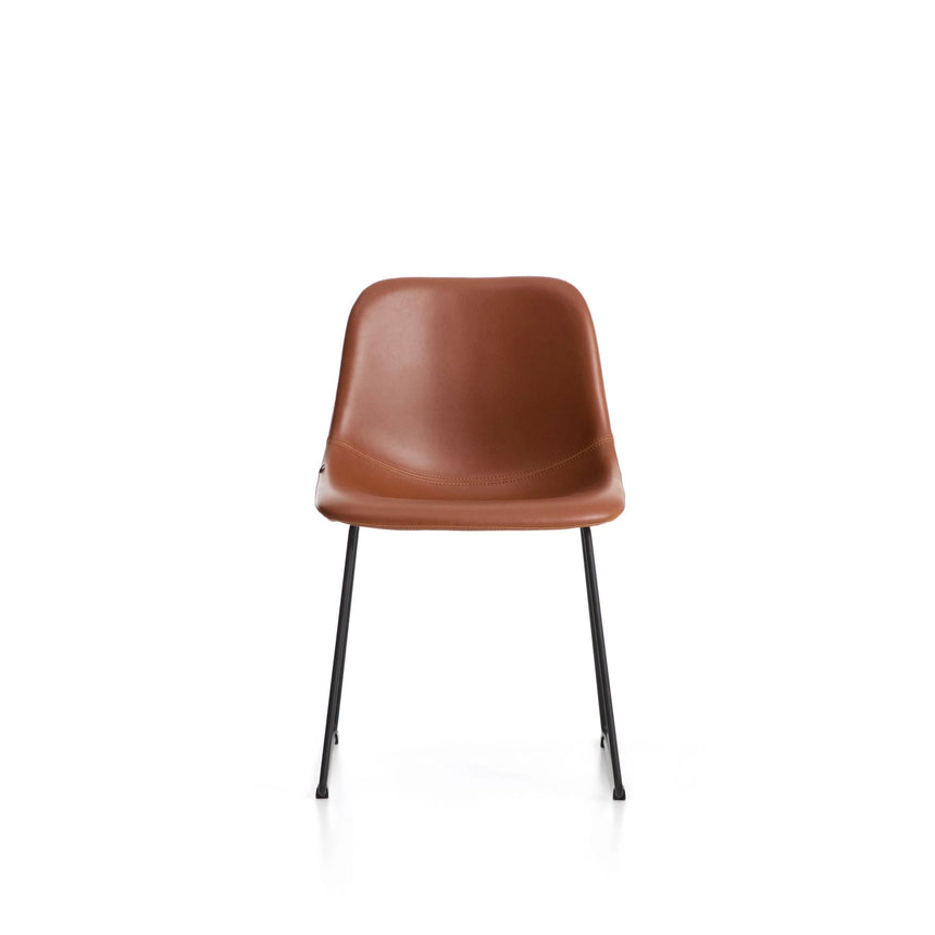 Stuhl Zahara ohne und mit Chenillebezug und Stahlbeinen mit schwarzem Finish, FSC 100 % von Kave Home – Bild 5