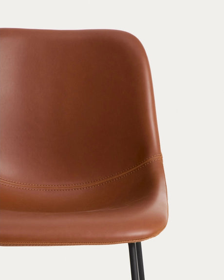 Stuhl Zahara ohne und mit Chenillebezug und Stahlbeinen mit schwarzem Finish, FSC 100 % von Kave Home – Bild 7