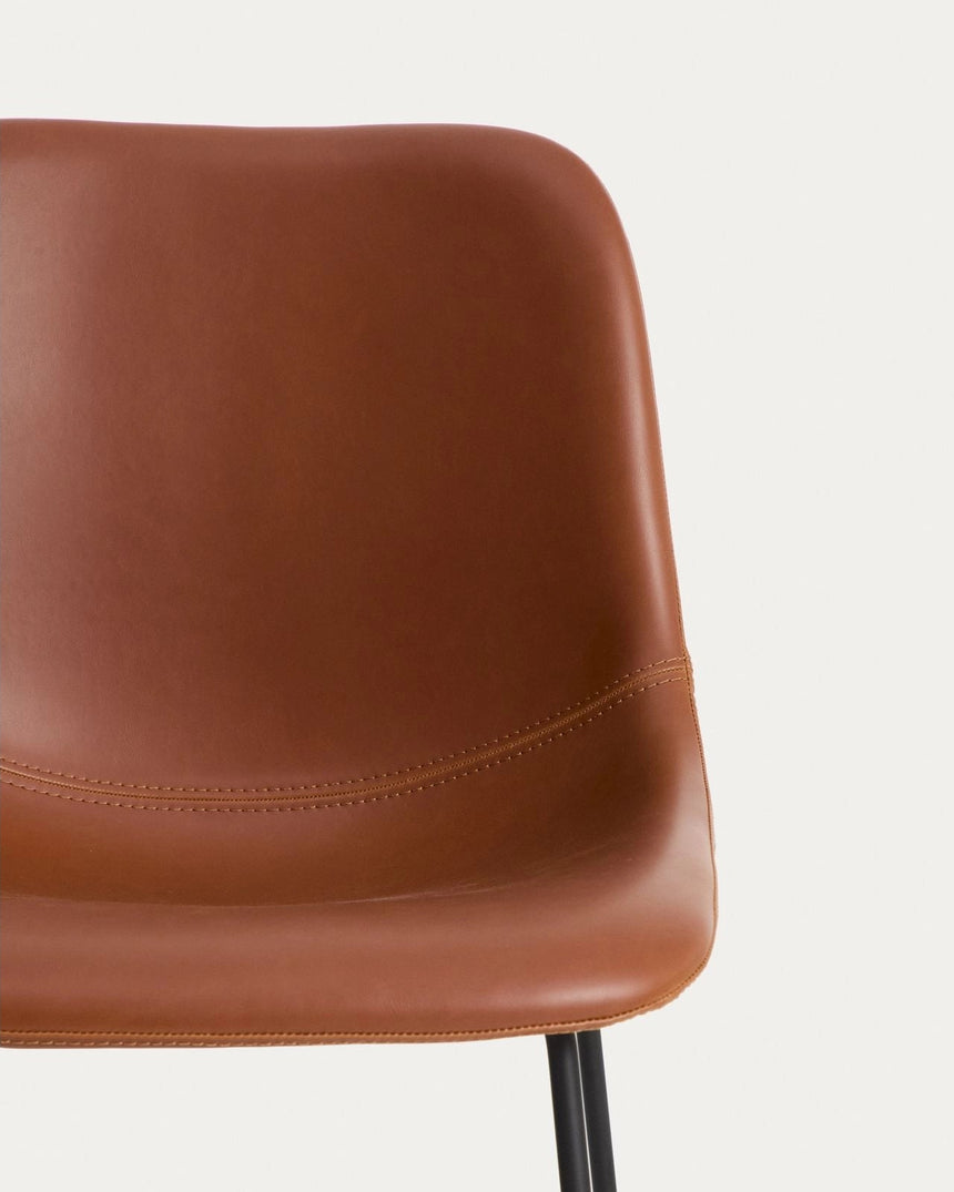 Stuhl Zahara ohne und mit Chenillebezug und Stahlbeinen mit schwarzem Finish, FSC 100 % von Kave Home – Bild 7