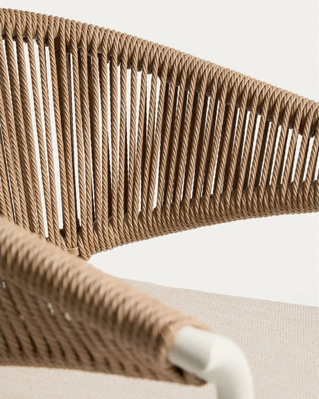 Stuhl Zuara aus ecrufarbenem Aluminium und braunem Synthetikseil von Kave Home – Bild 6