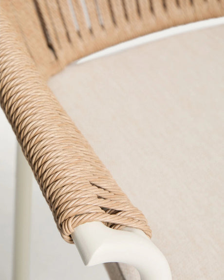 Stuhl Zuara aus ecrufarbenem Aluminium und braunem Synthetikseil von Kave Home – Bild 8
