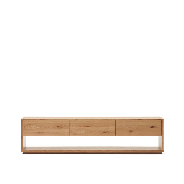 TV-Möbel Alguema 3 Schubladen in Eichenfurnier mit natürlichem Finish 200 x 51 cm von Kave Home – Bild 1