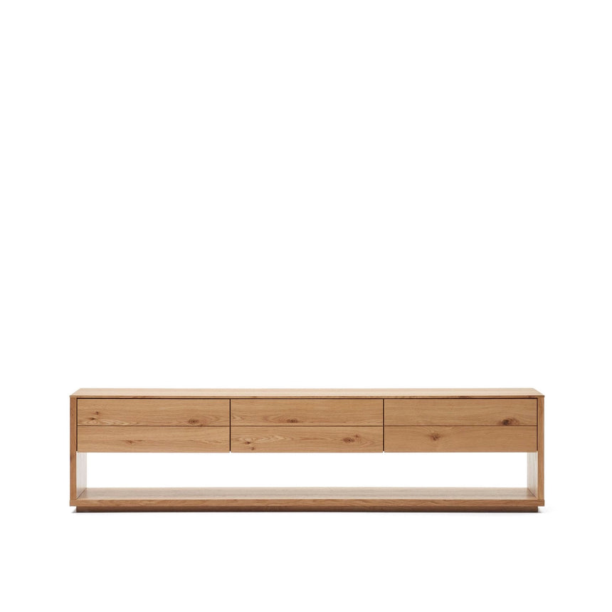 TV-Möbel Alguema 3 Schubladen in Eichenfurnier mit natürlichem Finish 200 x 51 cm von Kave Home – Bild 1