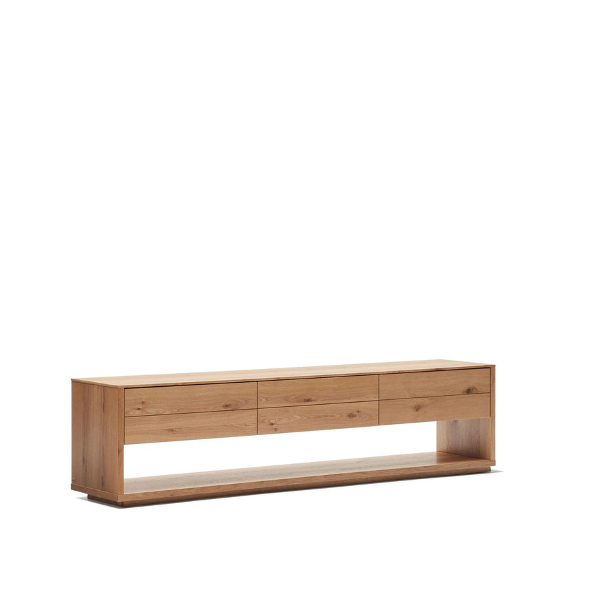 TV-Möbel Alguema 3 Schubladen in Eichenfurnier mit natürlichem Finish 200 x 51 cm von Kave Home – Bild 6