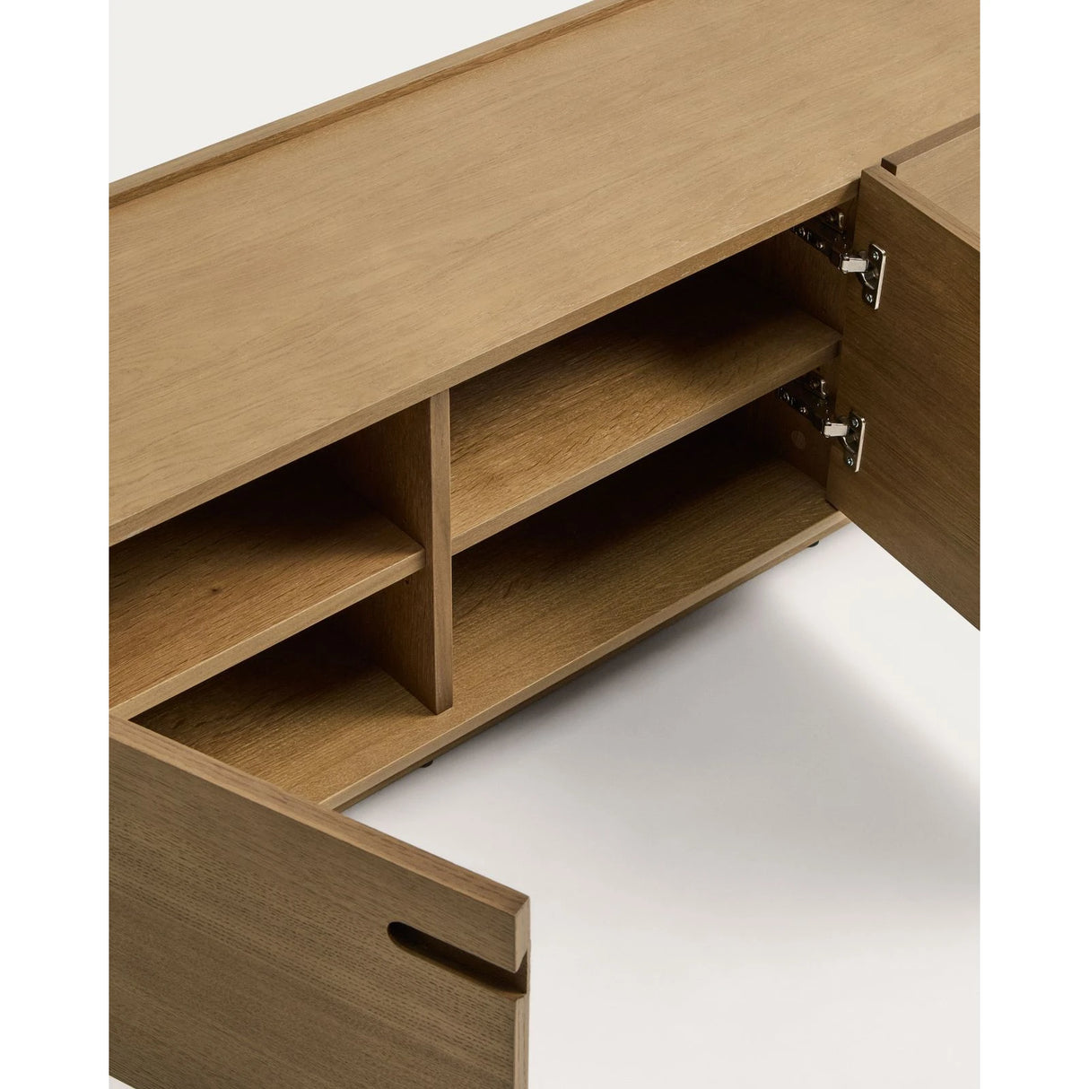 TV-Möbel Arelida aus Furnier sowie Massivholz aus Eiche mit hellbraunem Finish 200 x 44 cm von Kave Home – Bild 8