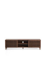 TV-Möbel Beyla aus Furnier und Massivholz aus Esche mit nussbaumfarbenem Finish 180 x 49,5 cm FSC 100% von Kave Home – Produktbild 1
