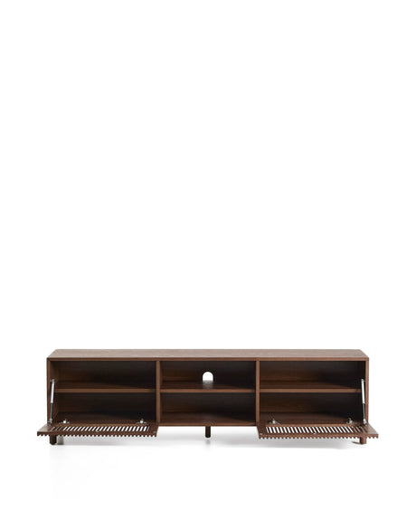 TV-Möbel Beyla aus Furnier und Massivholz aus Esche mit nussbaumfarbenem Finish 180 x 49,5 cm FSC 100% von Kave Home – Produktbild 5