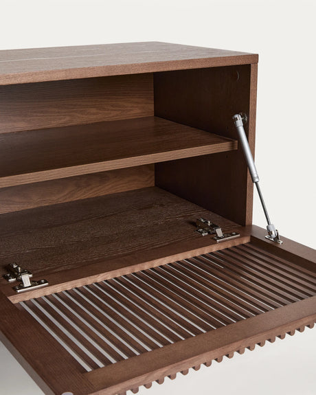 TV-Möbel Beyla aus Furnier und Massivholz aus Esche mit nussbaumfarbenem Finish 180 x 49,5 cm FSC 100% von Kave Home – Produktbild 7