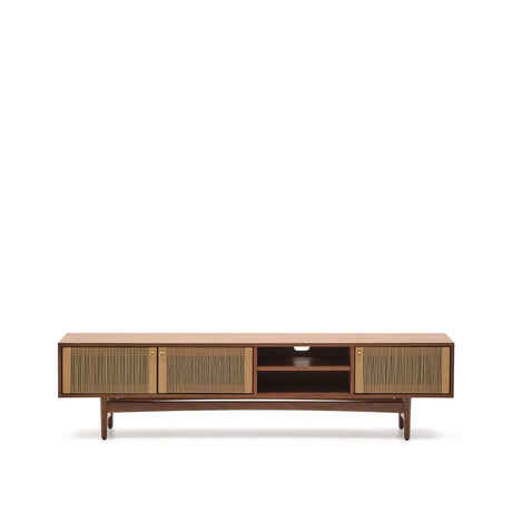TV-Möbel Elan 3 Türen Furnier und massives Walnussholz Seil 200 x 50 cm FSC Mix Credit von Kave Home – Produktbild 11