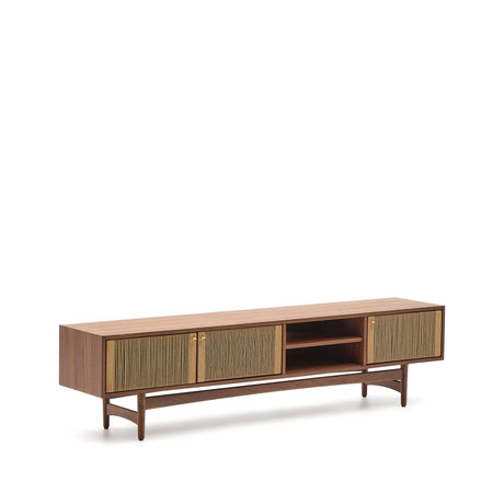 TV-Möbel Elan 3 Türen Furnier und massives Walnussholz Seil 200 x 50 cm FSC Mix Credit von Kave Home – Produktbild 13