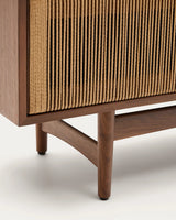 TV-Möbel Elan 3 Türen Furnier und massives Walnussholz Seil 200 x 50 cm FSC Mix Credit von Kave Home – Produktbild 4