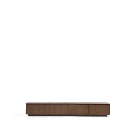 TV-Möbel Helvine 4 Schubladen aus Eichenfurnier mit Nussbaum-Finish 200 x 30 cm FSC 100% von Kave Home – Bild 1
