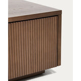 TV-Möbel Helvine 4 Schubladen aus Eichenfurnier mit Nussbaum-Finish 200 x 30 cm FSC 100% von Kave Home – Bild 9