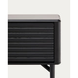 TV-Möbel Lenon 2 Türen Massivholz und Eichenfurnier schwarz 200x57 cm FSC Mix Kredit von Kave Home – Bild 9