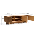 TV-Möbel Norlen mit 3 Türen in Eichenfurnier mit naturfarbenem Finish FSC Mix Credit 150 x 40 cm von Kave Home – Bild 3