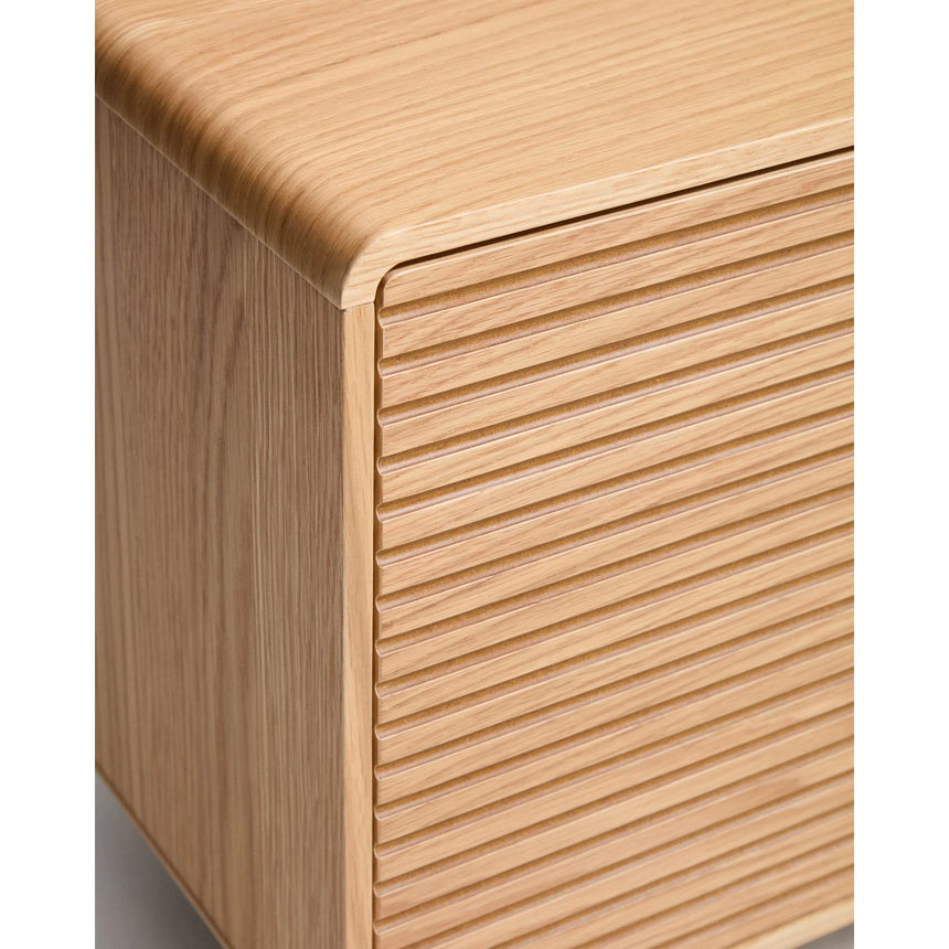 TV-Möbel Norlen mit 3 Türen in Eichenfurnier mit naturfarbenem Finish FSC Mix Credit 150 x 40 cm von Kave Home – Bild 7