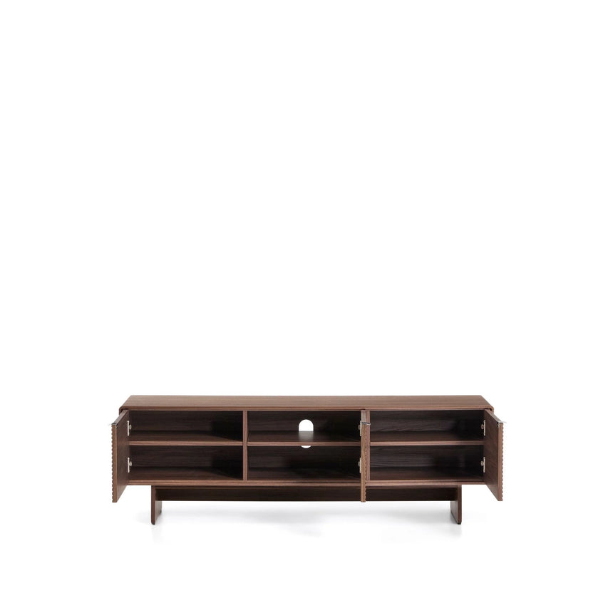 TV-Möbel Norlen mit 3 Türen in Nussbaumfurnier, FSC Mix Credit, 150 x 40 cm von Kave Home – Produktbild 3