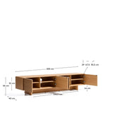 TV-Möbel Norlen mit 4 Türen in Eichenfurnier mit naturfarbenem Finish FSC Mix Credit 200 x 46 cm von Kave Home – Bild 3