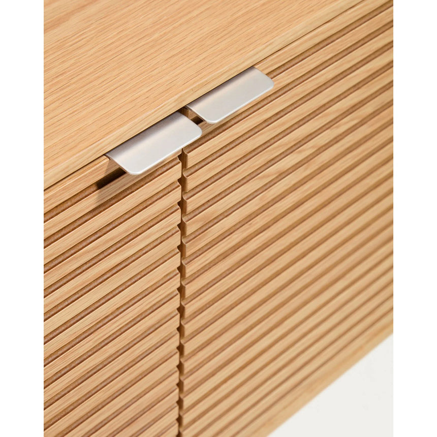 TV-Möbel Norlen mit 4 Türen in Eichenfurnier mit naturfarbenem Finish FSC Mix Credit 200 x 46 cm von Kave Home – Bild 6