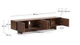 TV-Möbel Norlen mit 4 Türen in Nussbaumfurnier FSC Mix Credit 200 x 46 cm von Kave Home – Produktbild 5
