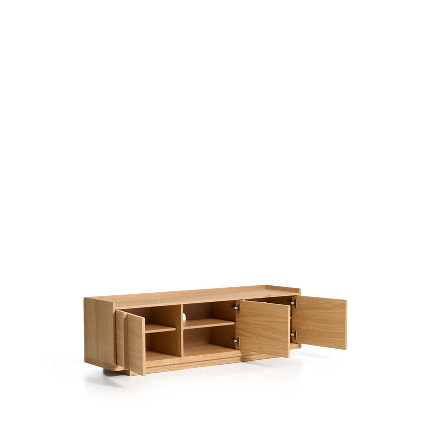TV-Möbel Onix aus Eichenfurnier mit Naturton-Finish 150 x 47 cm FSC Mix Credit von Kave Home – Bild 4