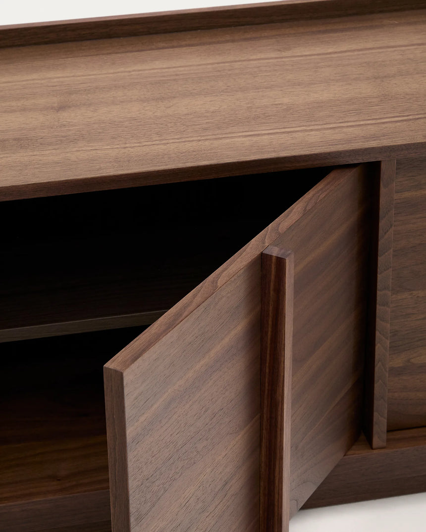 TV-Möbel Onix aus Walnussfurnier mit dunklem Finish 200 x 45 cm FSC Mix Credit von Kave Home – Produktbild 3