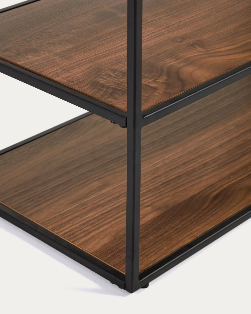 TV-Möbel Yoana aus Nussholzfurnier und schwarz lackiertem Metallgestell 160 x 40 cm von Kave Home – Produktbild 3