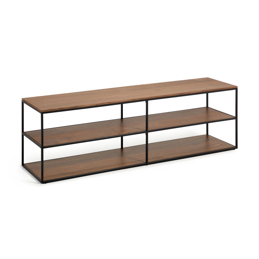TV-Möbel Yoana aus Nussholzfurnier und schwarz lackiertem Metallgestell 160 x 40 cm von Kave Home – Produktbild 7